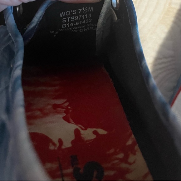 Sperry Jaws Blue Wave Canvas Sneakers with Red Trim - Picture 5 of 11